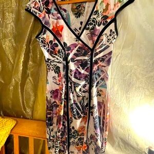 Hecho USA Brand Asian Style floral mini dress